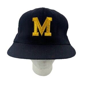 Vintage University Michigan Wolverines Snapback Cap Hat USA Broner